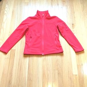 Columbia Fleece Shell Jacket Size Size Medium in a Vibrant Cherry Red.